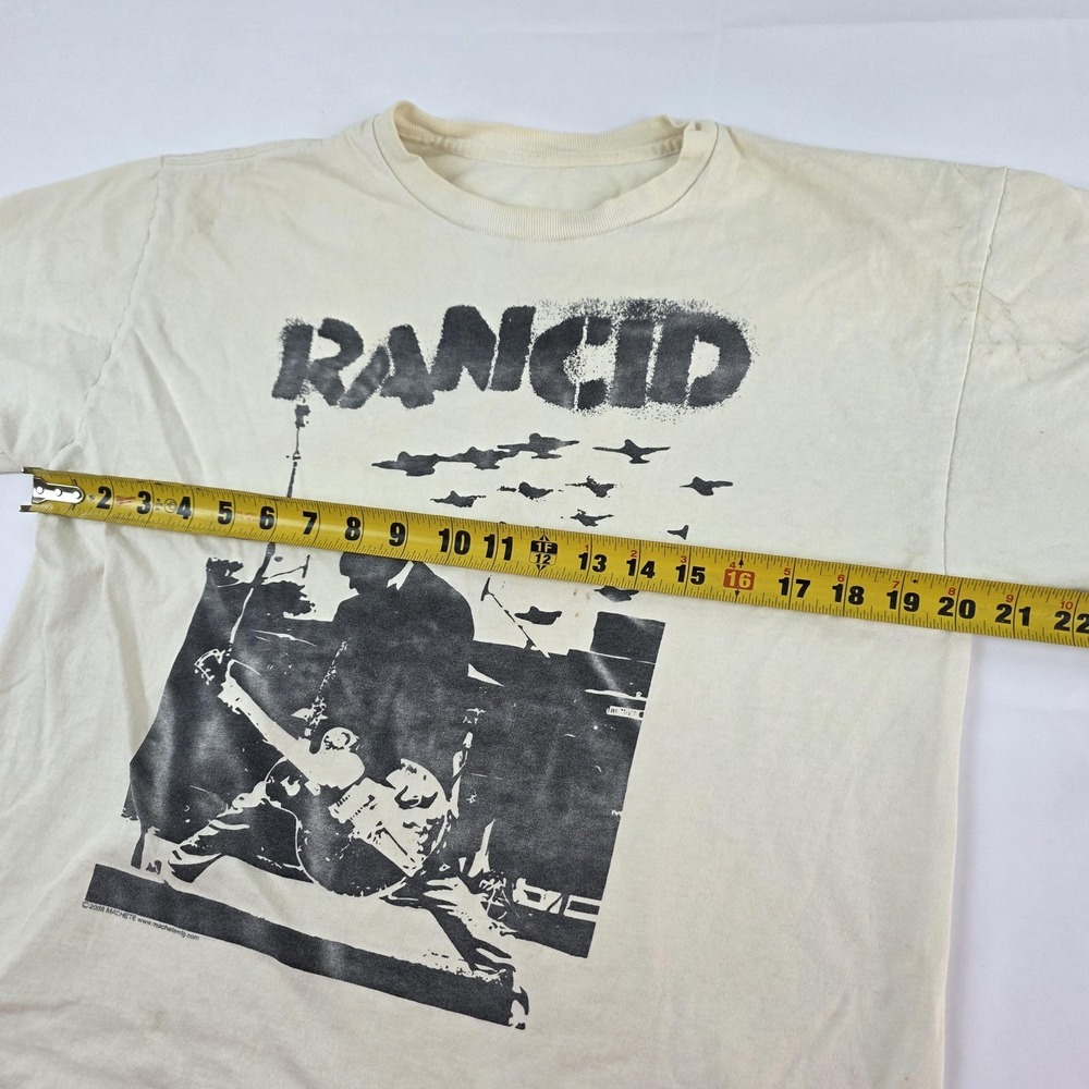 Vintage Rancid Shirt Mens Medium White Punk Band Graphic 2008 Machete Tee - Picture 6 of 12